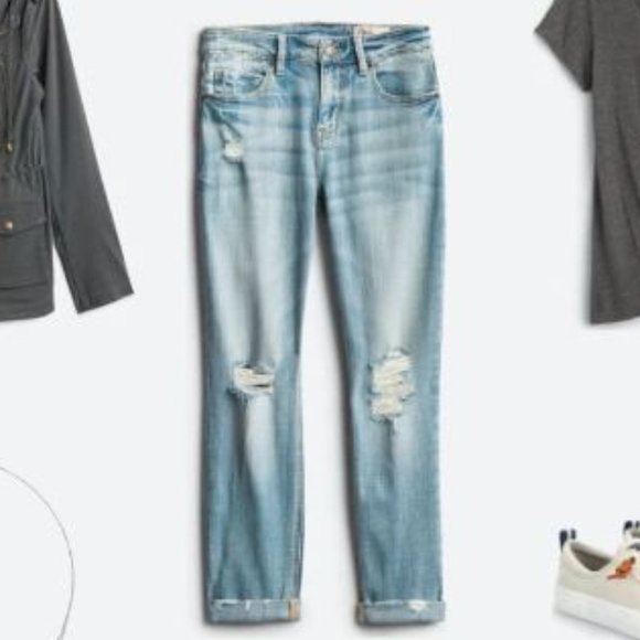 Cosmic Blue Love "Adrianne" Distressed Boyfriend Jeans, Size 31, True-to-Size - Picture 10 of 10